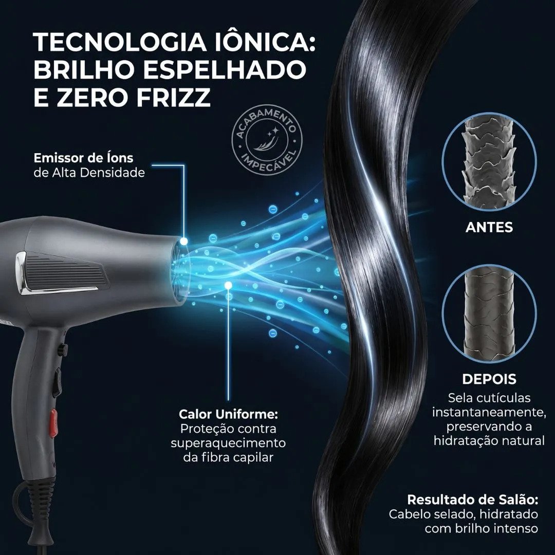 Secador Dragon Cinza Compacto 127V Baby - Imagem 4