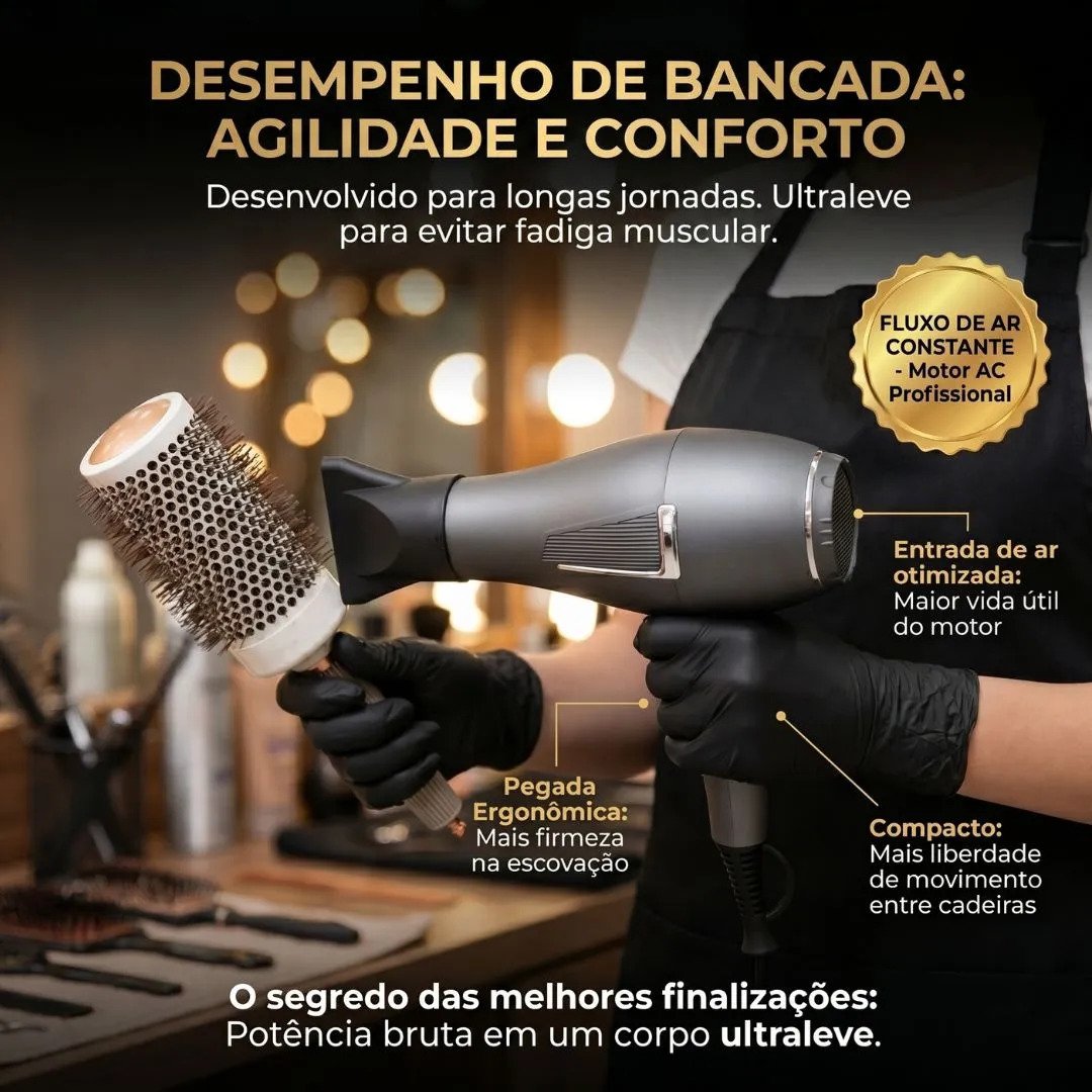 Secador Dragon Cinza Compacto 127V Baby - Imagem 5