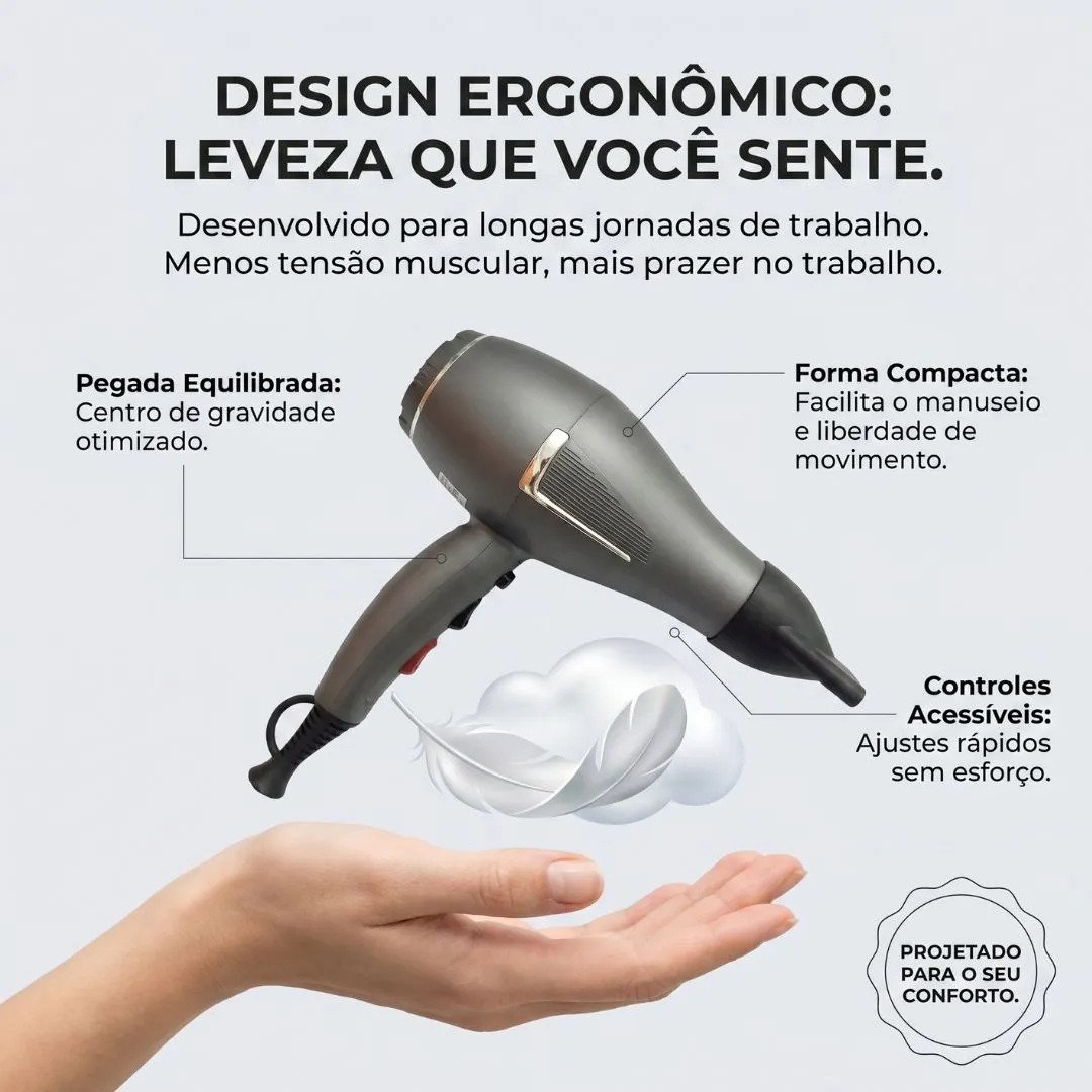Secador Dragon Cinza Compacto 127V Baby - Imagem 2